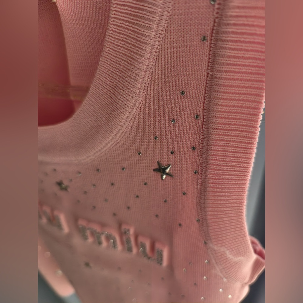 Miu Miu Pink Y2K Sequined Tank Top - Picture 4 of 6
